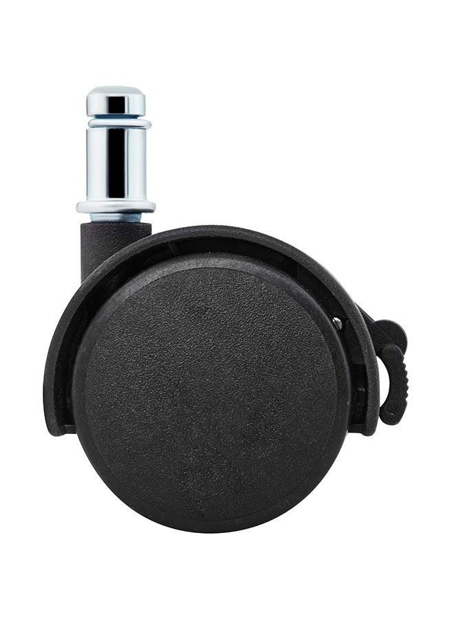 BMB tools 2inch 2-Piece Black Swivel & 2-Piece Swivel with Brake Splint Casters with 10x35mm Insert Rod - 25kg Capacity (100kg Total) Non-Marking Nylon Wheels for Office Chairs, Cabinets, Storage, Racks - Image 3